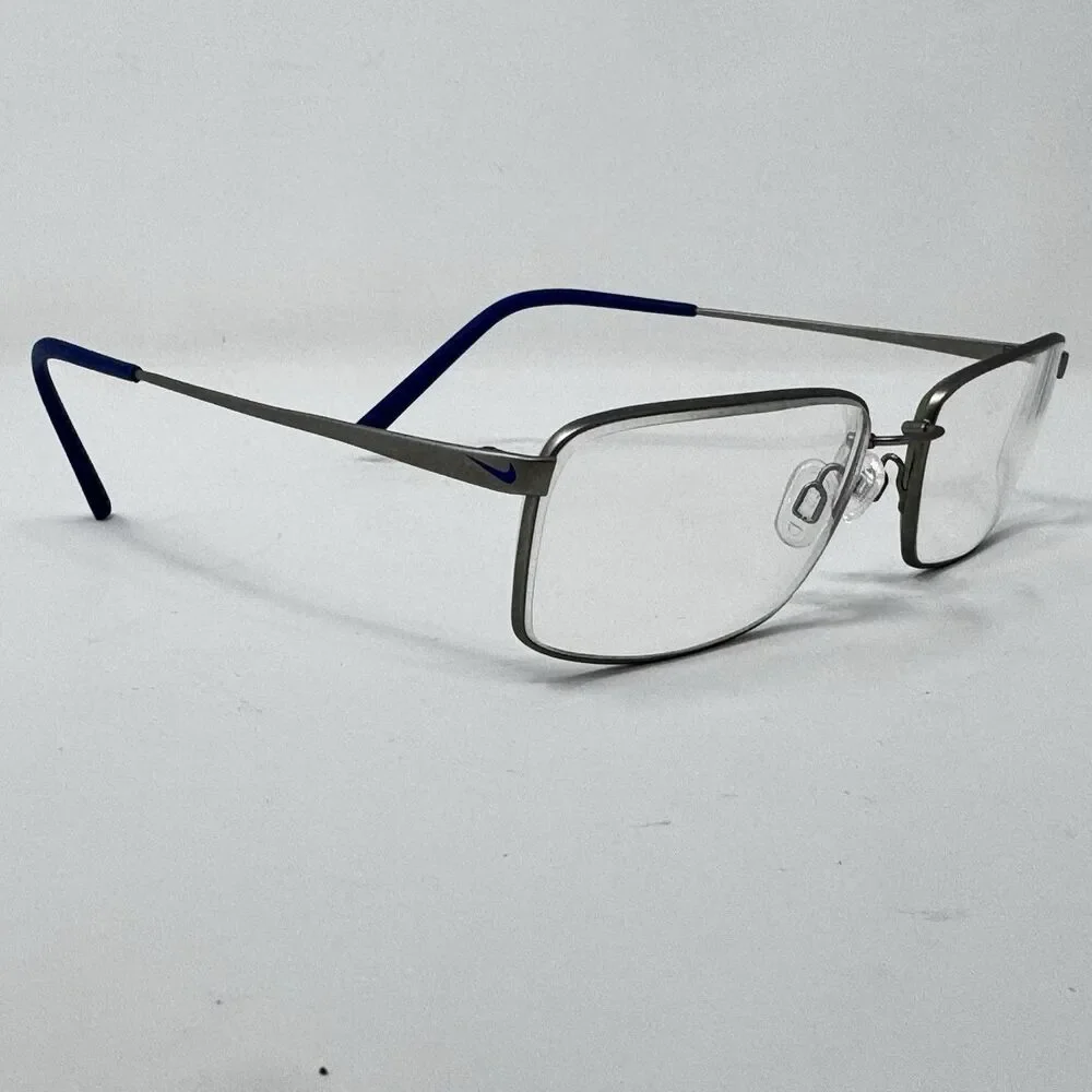 Nike with Flexon 4196 014 Gunmetal Rectangular Eyeglass Frames 58-18-145